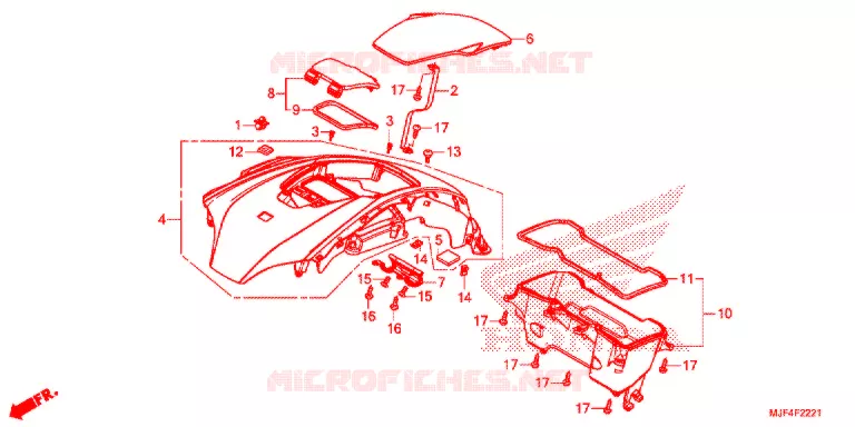 MESH INNER RACK  SG Honda MOTO 700 CTX 2014  CTX700NDE