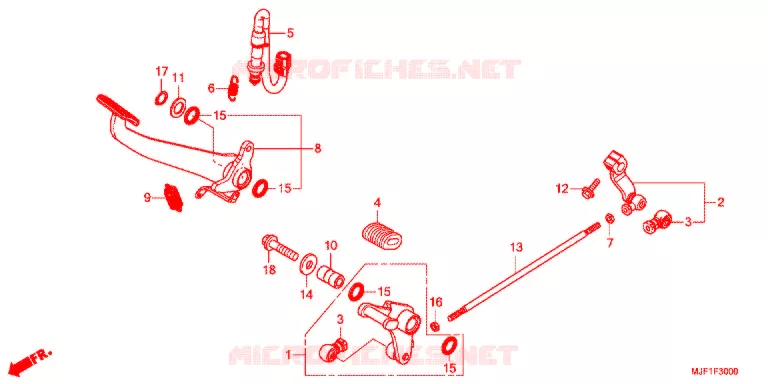 OPSTAP/KICKARM/ WISSEL PEDAAL Honda MOTO 700 CTX 2016  CTX700NDE_J
