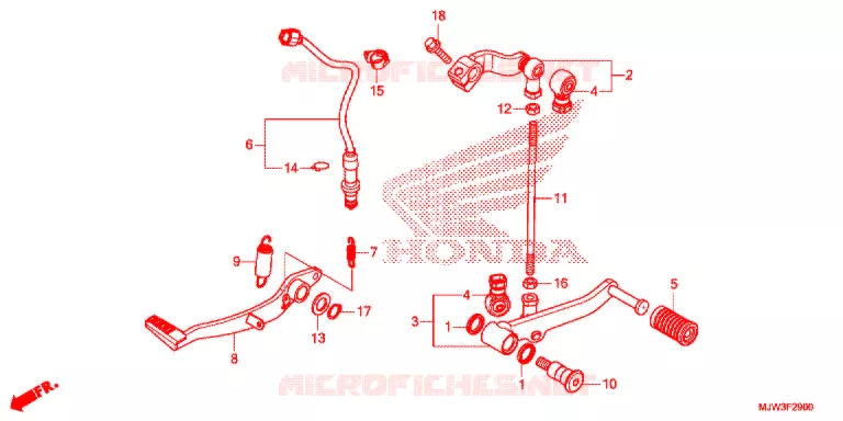 OPSTAP/KICKARM/ WISSEL PEDAAL Honda MOTO 400 CB 2017  CB400XAH_J