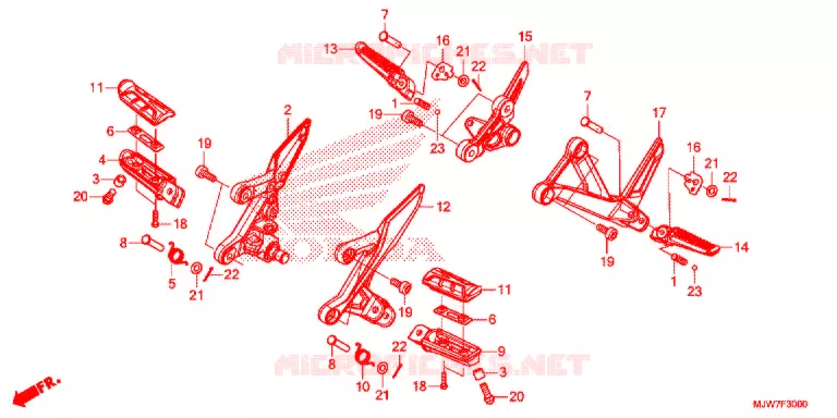 OPSTAP/KICKARM/ WISSEL PEDAAL Honda MOTO 500 CB 2017  CB500FAH