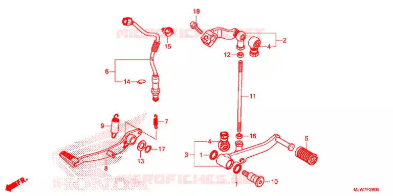 OPSTAP/KICKARM/ WISSEL PEDAAL Honda MOTO 500 CB 2017  CB500FH