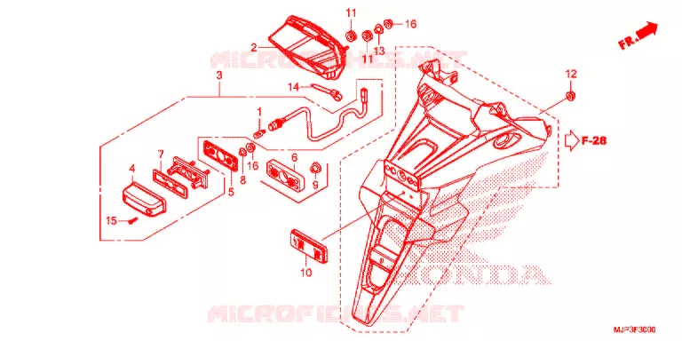 ACHTERLICHT/KENTEKEN LICHT Honda MOTO 1000 AFRICA-TWIN 2017  CRF1000H