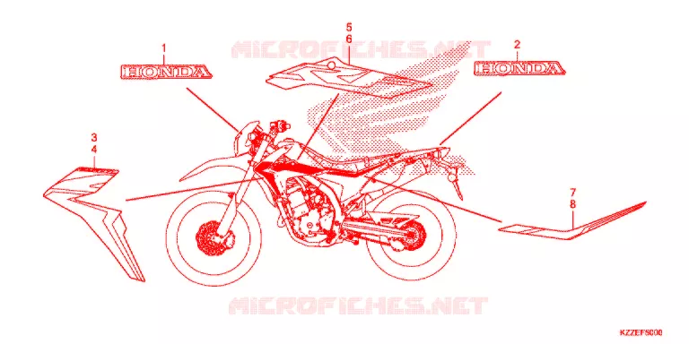 EMBLEEM/STREEP (CRF250L/LA) Honda MOTO 250 CRF 2017  CRF250LAH