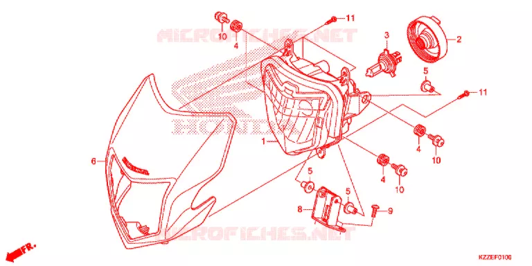 KOPLAMP (CRF250L/LA) Honda MOTO 250 CRF 2017  CRF250LAH