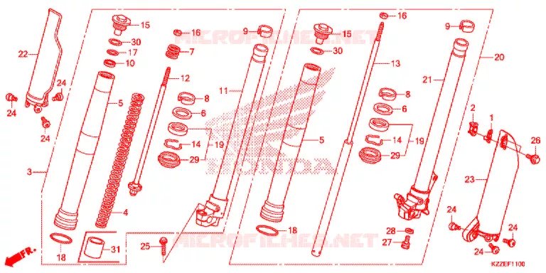 VOOR VORK Honda MOTO 250 CRF 2017  CRF250RLH