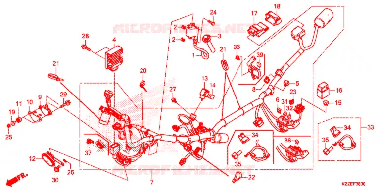 BEDRADINGSBUNDEL (CRF250L/LA) Honda MOTO 250 CRF 2017  CRF250LH