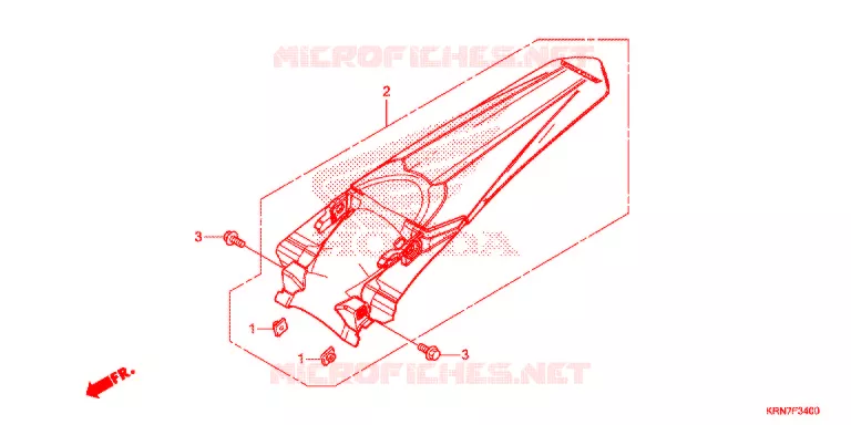 ACHTER STROOMLIJNKAP Honda MOTO 250 CRF 2017  CRF250RH