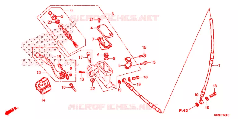 VOORREM HOOFDCILINDER Honda MOTO 250 CRF 2017  CRF250RH