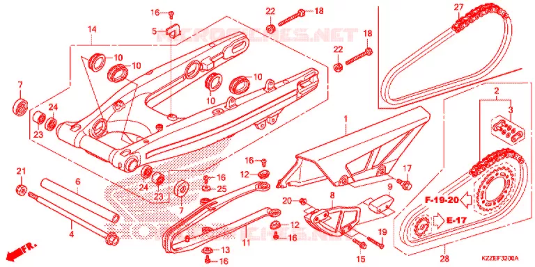 ZWAAI-ARM/KETTINGKAST Honda MOTO 250 CRF 2017  CRF250RLAH