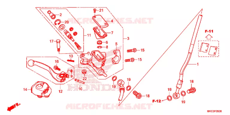 VOOR REM HOOFD CILINDER Honda MOTO 450 CRF 2017  CRF450RH