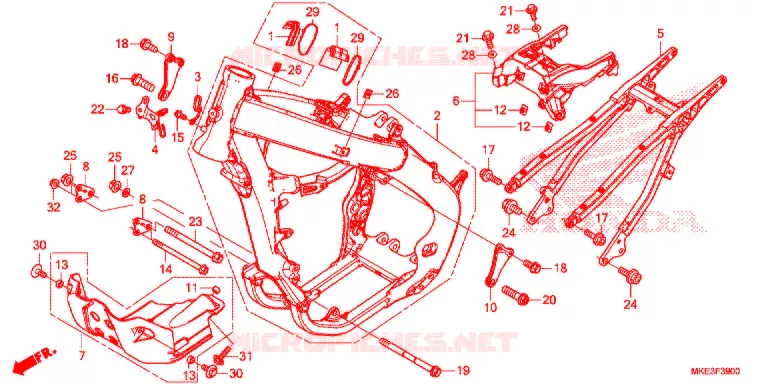 FRAME CHASSIS Honda MOTO 450 CRF 2017  CRF450RH