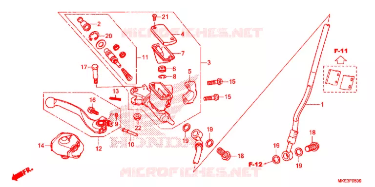VOOR REM HOOFD CILINDER Honda MOTO 450 CRF 2017  CRF450RH