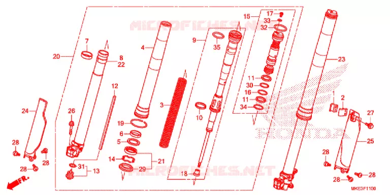 VOOR VORK Honda MOTO 450 CRF 2017  CRF450RH
