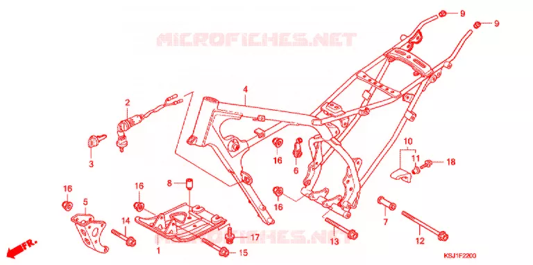 FRAME CHASSIS Honda MOTO 100 CRF 2007  CRF100F7
