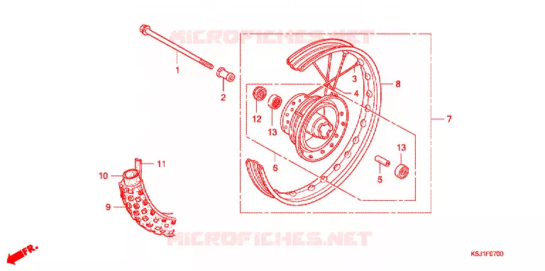 VOOR WIEL Honda MOTO 100 CRF 2007  CRF100F7
