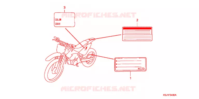 WAARSCHUWINGSLABEL(1) Honda MOTO 100 CRF 2008  CRF100F8