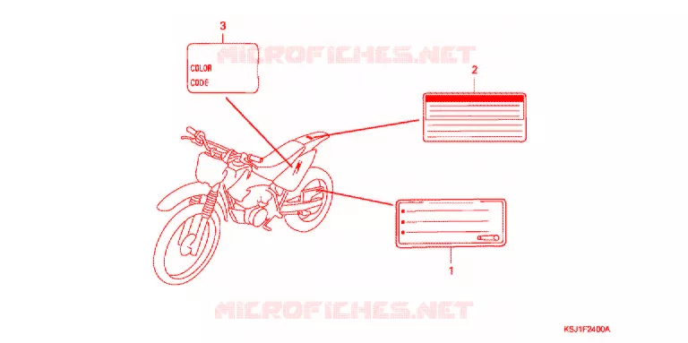 WAARSCHUWINGSLABEL(1) Honda MOTO 100 CRF 2009  CRF100F9
