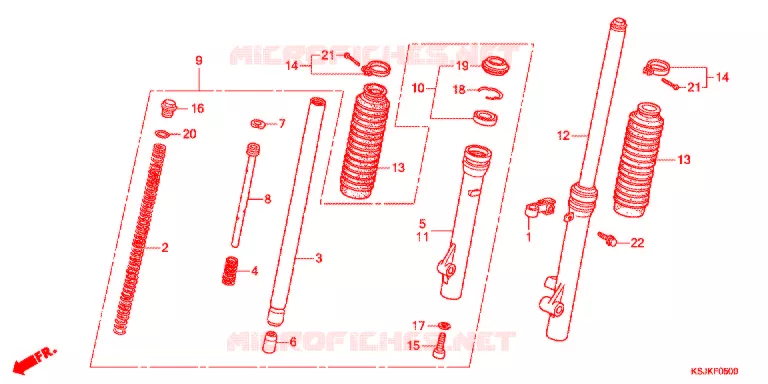 VOOR VORK Honda MOTO 100 CRF 2011  CRF100FB