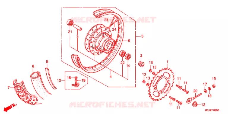 ACHTER WIEL Honda MOTO 100 CRF 2012  CRF100FC
