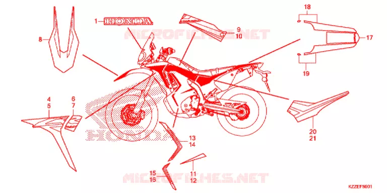 EMBLEEM/STREEP (CRF250RL/RLA) Honda MOTO 250 CRF 2017  CRF250RLH