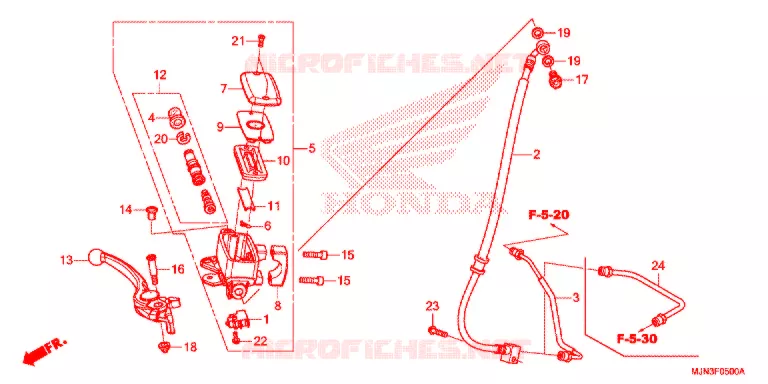 VOOR REM HOOFD CILINDER Honda MOTO 1300 CTX 2016  CTX1300AG