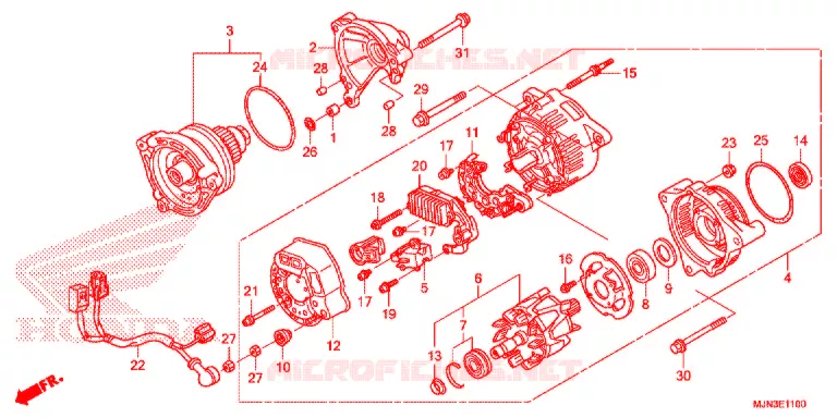 LINKS KRUKAS AFDEKKING/ GENERATOR(2) Honda MOTO 1300 CTX 2016  CTX1300AG
