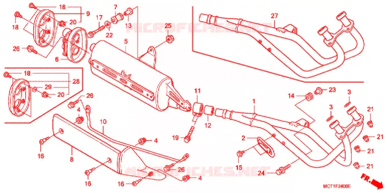 UITLAATDEMPER (FJS4002/3 FJS6001/2/3) Honda SCOOTER 400 SILVERWING 2002  FJS4002