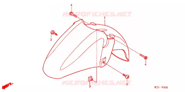 VOORSPATBORD (FJS4002/D3) (FJS6001/2/D3) Honda SCOOTER 400 SILVERWING 2002  FJS4002