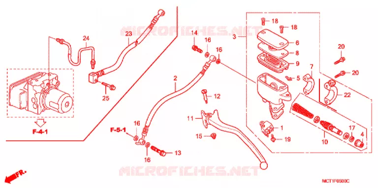 ACHTER REM HOOFD CILINDER Honda SCOOTER 400 SILVERWING 2004  FJS400A4
