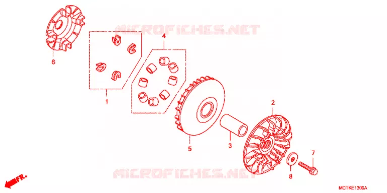 AANDRIJFFACE/ KICKSTARTER SPIL Honda SCOOTER 400 SILVERWING 2008  FJS400A8
