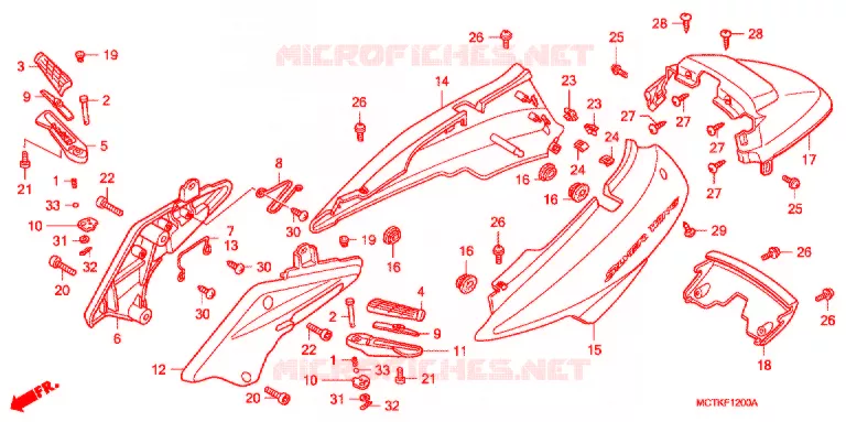 KONTPANEEL MIDDEN (FJS400A/D/FJS600A/D5-8) Honda SCOOTER 400 SILVERWING 2008  FJS400A8