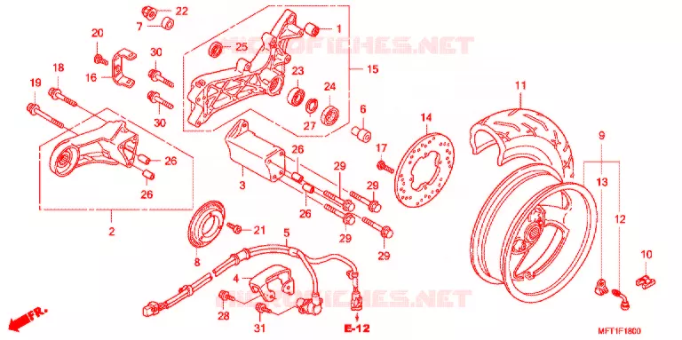 ACHTER WIEL Honda SCOOTER 400 SILVERWING 2014  FJS400A9_J