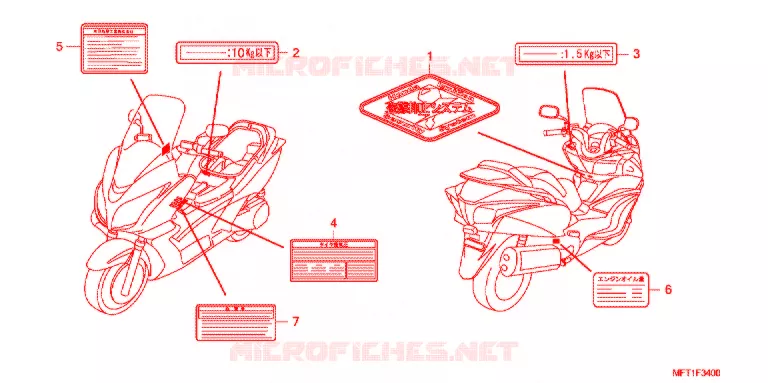 WAARSCHUWINGSLABEL(1) Honda SCOOTER 400 SILVERWING 2016  FJS400A9_J