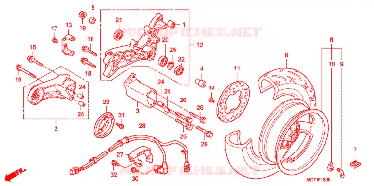 ACHTER WIEL Honda SCOOTER 400 SILVERWING 2004  FJS400D4