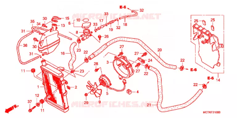 RADIATOR (FJS400A/D/FJS600A/D5-8) Honda SCOOTER 400 SILVERWING 2008  FJS400D8