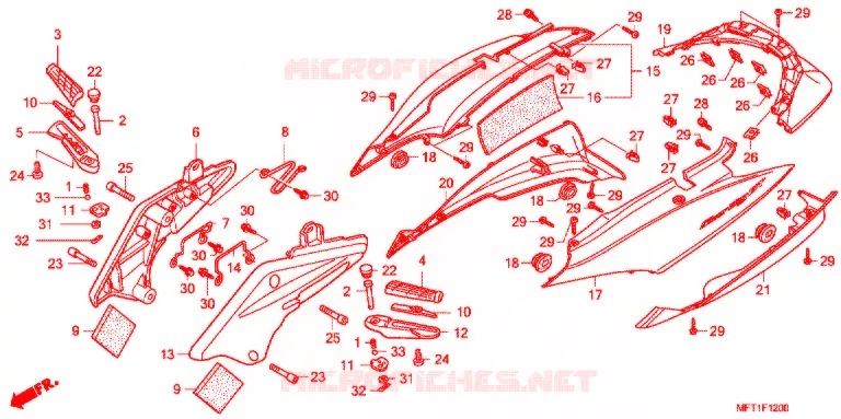 CHASSIS AFDEKKING/BAGAGEBOX/ BAGAGEDRAGER Honda SCOOTER 400 SILVERWING 2012  FJS400D9_J