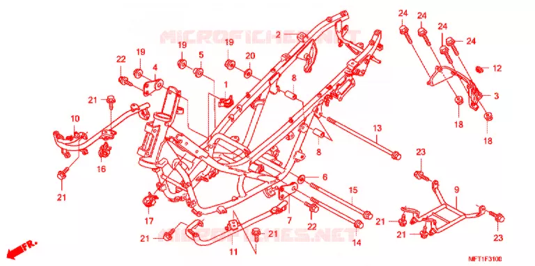 FRAME CHASSIS Honda SCOOTER 400 SILVERWING 2014  FJS400D9_J