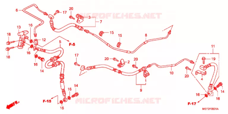ACHTER REM SLANG (FJS400L5/7) Honda SCOOTER 400 SILVERWING 2008  FJS400L5