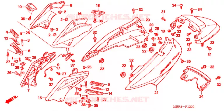 KONTPANEEL MIDDEN (FJS400L5/7) Honda SCOOTER 400 SILVERWING 2007  FJS400L5