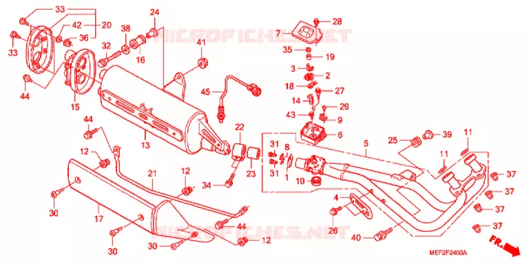 UITLAATDEMPER(2) Honda SCOOTER 400 SILVERWING 2008  FJS400L5