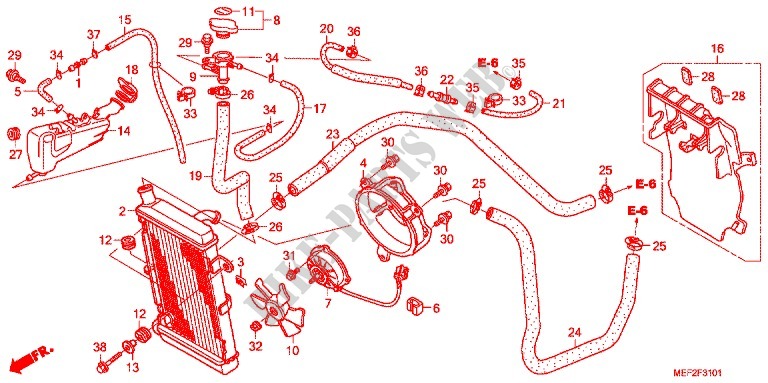 RADIATOR (FJS400L9) voor Honda SILVER WING 400 GT 2011