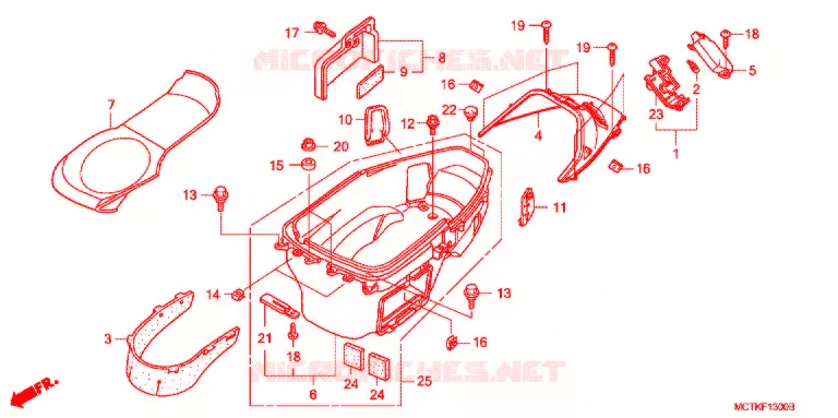 CHASSIS AFDEKKING/BAGAGEBOX/ BAGAGEDRAGER Honda SCOOTER 600 SILVERWING 2014  FJS600D9