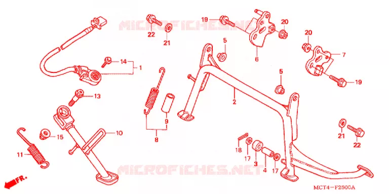 HOOFD STANDAARD/REMPEDAAL Honda SCOOTER 600 SILVERWING 2003  FSC600A3