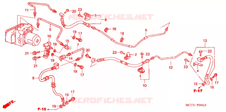 ACHTER REM SLANG (FSC600A3/A4/A5) Honda SCOOTER 600 SILVERWING 2004  FSC600A4