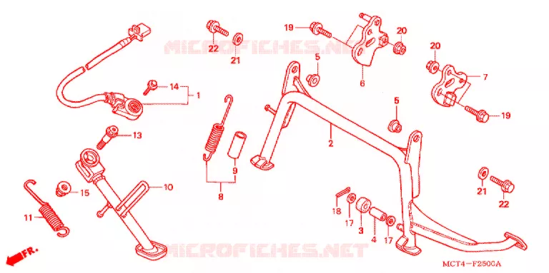 HOOFD STANDAARD/REMPEDAAL Honda SCOOTER 600 SILVERWING 2004  FSC600A4