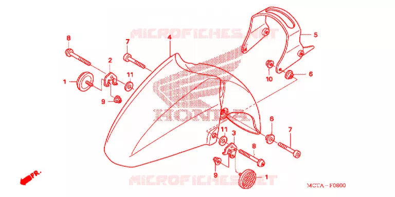 VOORSPATBORD (FSC600A/FSC600D'07-'09) Honda SCOOTER 600 SILVERWING 2007  FSC600A7