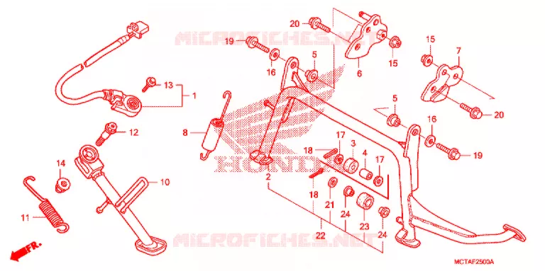HOOFD STANDAARD/REMPEDAAL Honda SCOOTER 600 SILVERWING 2009  FSC600A9