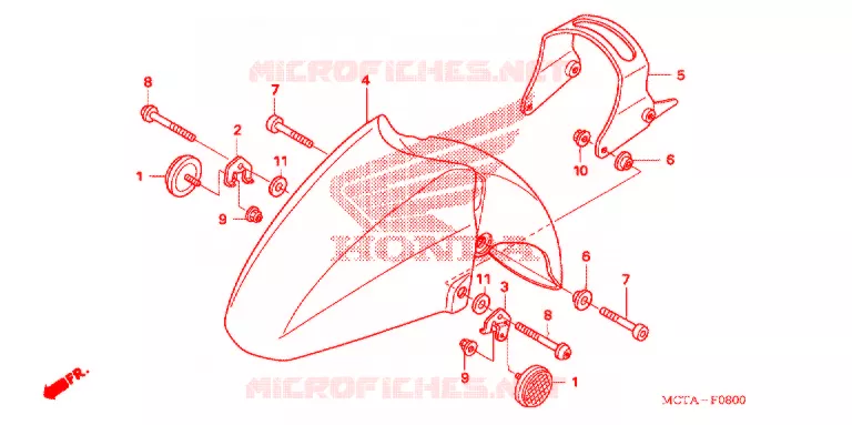 VOORSPATBORD (FSC600A/FSC600D'07-'09) Honda SCOOTER 600 SILVERWING 2009  FSC600A9
