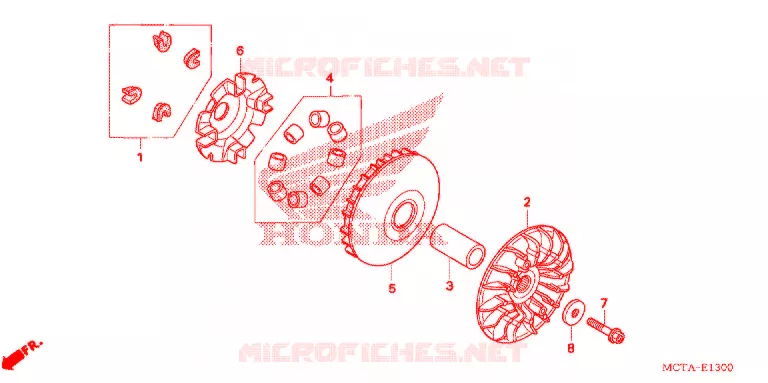 AANDRIJFFACE/ KICKSTARTER SPIL Honda SCOOTER 600 SILVERWING 2007  FSC600D7