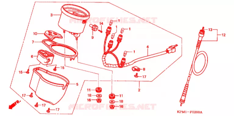 COMBINATIEMETER Honda MOTO 223 FTR 2007  FTR2237
